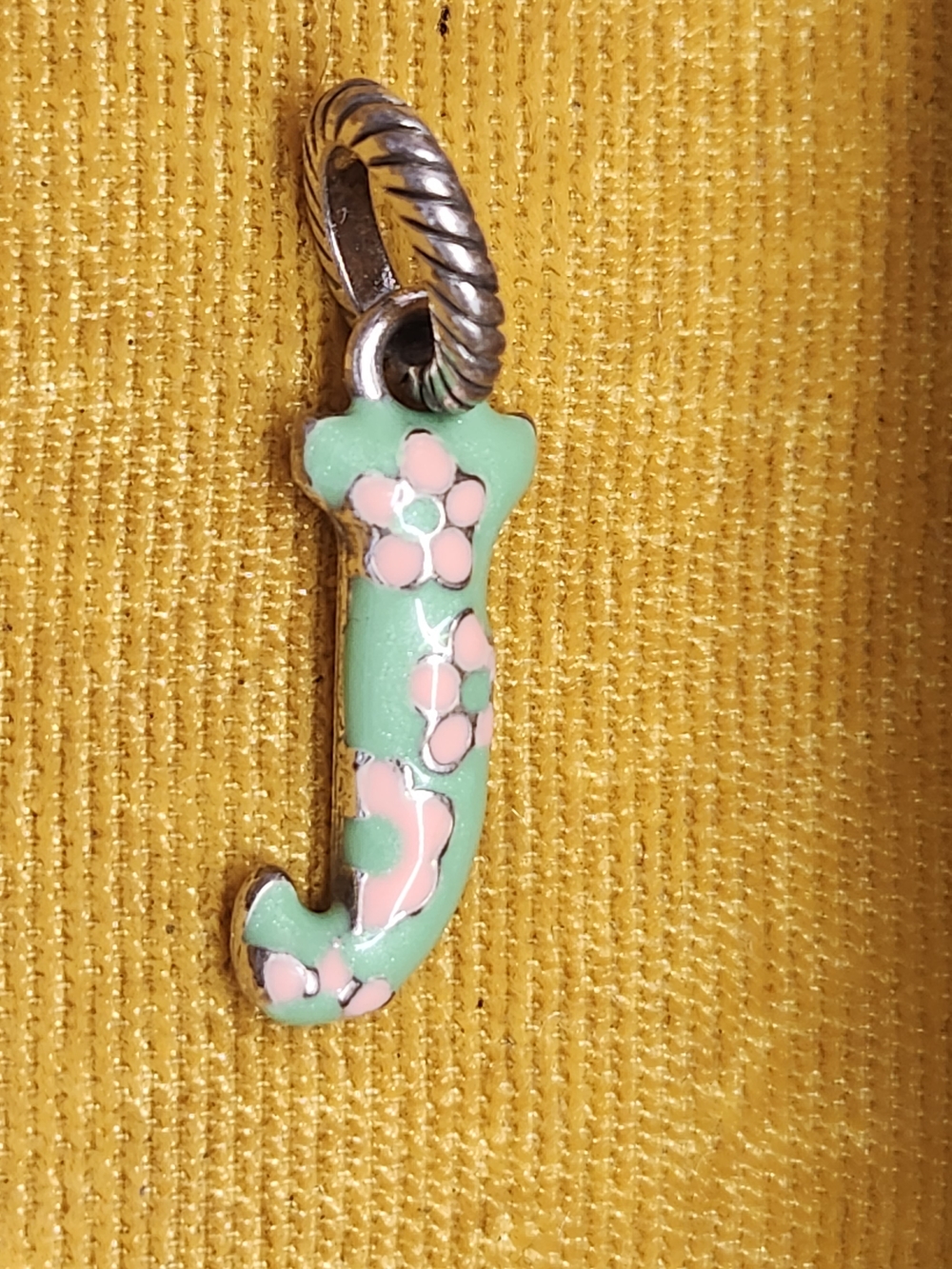 retired floral alphabet charm from Brighton Collectibles "J" .925